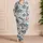 Indigo Botanical Medallions for Coastal Getaways and Relaxed Seaside Morning Escapes Satin Pajamas Set - 4