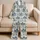 Indigo Botanical Medallions for Coastal Getaways and Relaxed Seaside Morning Escapes Satin Pajamas Set - O5RYQYSD0Z