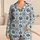 Blue Geometric Starbursts for Coastal Getaways and Relaxed Weekend Lounging by the Sea Satin Pajamas Set - 1