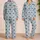 Blue Geometric Starbursts for Coastal Getaways and Relaxed Weekend Lounging by the Sea Satin Pajamas Set - 2