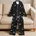 Silver Starry Night Sky for Cozy Stargazing Evenings and Relaxed Couple Lounging Style Satin Pajamas Set - 5