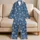 Blue Snowflake Motifs for Cozy Winter Evenings, Lounging, and Holiday Mornings Satin Pajamas Set - 5
