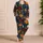 Golden Orange and Ivory Roses for Cozy Evenings and Relaxed Elegant Botanical Style Satin Pajamas Set - 4