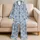 Blue Mandala Geometry for Seaside Getaways and Relaxed Coastal Lounging Style for Men Satin Pajamas Set - 5