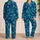 Turquoise Palm Trees for Relaxed Coastal Getaways and Tropical Beach Escapes for Men Satin Pajamas Set - 2