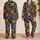Vibrant Teal Garden Daisies for Relaxed Evenings and Colorful At-Home Style Gifts Satin Pajamas Set - 2