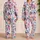 Playful Pink Flower Faces for Breezy Beach Days and Relaxed Coastal Weekends Satin Pajamas Set - 2