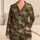 Woodland Camouflage in Olive Khaki and Brown for Outdoor Relaxation Satin Pajamas Set - 1
