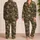 Woodland Camouflage in Olive Khaki and Brown for Outdoor Relaxation Satin Pajamas Set - 2
