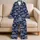 Navy Coastal Scenes for Relaxed Beachside Getaways and Seaside Lounging Satin Pajamas Set - 5