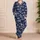Navy Coastal Scenes for Relaxed Beachside Getaways and Seaside Lounging Satin Pajamas Set - 4