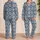 Blue Quatrefoil Floral Motifs for Relaxed Coastal Lounging and Summer Getaways Style Satin Pajamas Set - 2