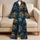 Celestial Vortex and Wildflower Garden for Cozy Nighttime Lounging Gifts for Men Satin Pajamas Set - 5