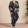 Moonlit Butterfly And Full Moon Botanicals For Summer Beach And Coastal Night Escapes Satin Pajamas Set - 4
