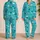 Lake Blue Nautical Sailboats and Ocean Icons for Seaside Getaways and Coastal Living Satin Pajamas Set - 2