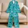 Lake Blue Nautical Sailboats and Ocean Icons for Seaside Getaways and Coastal Living Satin Pajamas Set - 5