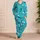 Lake Blue Nautical Sailboats and Ocean Icons for Seaside Getaways and Coastal Living Satin Pajamas Set - 4