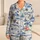 Blue Coastal Seaside Sketches for Relaxing Beach Getaways and Carefree Summer Travel Satin Pajamas Set - 1