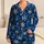 Navy Snowflake and Winter Star Motifs for Cozy Christmas Holiday Nights at Home Satin Pajamas Set - 1