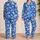 Hibiscus and Palm Silhouettes for Relaxed Tropical Beach Escapes and Men's Getaways Satin Pajamas Set - 2