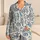 Indigo Sea Creatures and Starfish for Relaxed Coastal Summer Lounging Satin Pajamas Set - 1