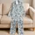 Indigo Sea Creatures and Starfish for Relaxed Coastal Summer Lounging Satin Pajamas Set - 5