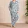 Indigo Sea Creatures and Starfish for Relaxed Coastal Summer Lounging Satin Pajamas Set - 4
