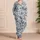 Blue And White Botanical Stripes For Relaxing Coastal Getaways Satin Pajamas Set - 4