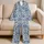 Blue Moroccan Tile Motifs for Relaxed Coastal Getaways and Mediterranean-Inspired Living Satin Pajamas Set - 5
