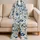 Navy Hibiscus, Citrus and Surfboard Motifs for Relaxed Coastal Getaways by the Sea Satin Pajamas Set - 5