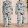 Navy Hibiscus, Citrus and Surfboard Motifs for Relaxed Coastal Getaways by the Sea Satin Pajamas Set - 2