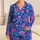 Vibrant Pink and Turquoise Garden Blooms for Relaxed Nights and Cozy Lounging at Home Satin Pajamas Set - 1