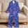 Vibrant Pink and Turquoise Garden Blooms for Relaxed Nights and Cozy Lounging at Home Satin Pajamas Set - 5