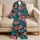 Coral Hibiscus and Monstera Leaves for Relaxed Island-Inspired Summer Lounging Satin Pajamas Set - 5