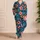 Coral Hibiscus and Monstera Leaves for Relaxed Island-Inspired Summer Lounging Satin Pajamas Set - 4