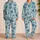 Blue Tropical Fish and Coastal Leaves for Relaxed Summer Beach Getaways Satin Pajamas Set - 2