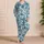 Blue Tropical Fish and Coastal Leaves for Relaxed Summer Beach Getaways Satin Pajamas Set - 4