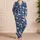 Elephant and Daisy Motifs for Relaxed Weekend Lounging, Nature-Inspired Gift for Him Satin Pajamas Set - 4