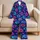 Purple Blue Hibiscus and Starry Night Blooms for Dreamy Cozy Evenings at Home Satin Pajamas Set - 5