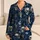 Gothic Skull And Skeletal Hands For Halloween Nighttime Lounge Style For Men Satin Pajamas Set - 1