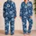Tropical Hibiscus and Palm Leaves for Relaxed Coastal Summer Lounging by the Sea Satin Pajamas Set - 2