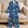 Tropical Hibiscus and Palm Leaves for Relaxed Coastal Summer Lounging by the Sea Satin Pajamas Set - 5