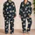 Ivory Roses, Moon And Golden Stars For Cozy Evenings And Relaxing Nights Satin Pajamas Set - 2