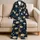Ivory Roses, Moon And Golden Stars For Cozy Evenings And Relaxing Nights Satin Pajamas Set - 5
