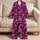 Purple Flaming Skulls for Bold Gothic Nights and Cozy Relaxation Satin Pajamas Set - 5