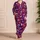 Purple Flaming Skulls for Bold Gothic Nights and Cozy Relaxation Satin Pajamas Set - 4
