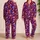 Purple Flaming Skulls for Bold Gothic Nights and Cozy Relaxation Satin Pajamas Set - 2