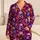 Purple Flaming Skulls for Bold Gothic Nights and Cozy Relaxation Satin Pajamas Set - 1