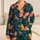 Luminous Butterfly and Amber Glow Motif for Dreamy Evening Relaxation Satin Pajamas Set - 1