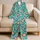 Teal Coral And Cream Geometric Stars For Relaxed Weekend Lounging Gift For Him Satin Pajamas Set - 5